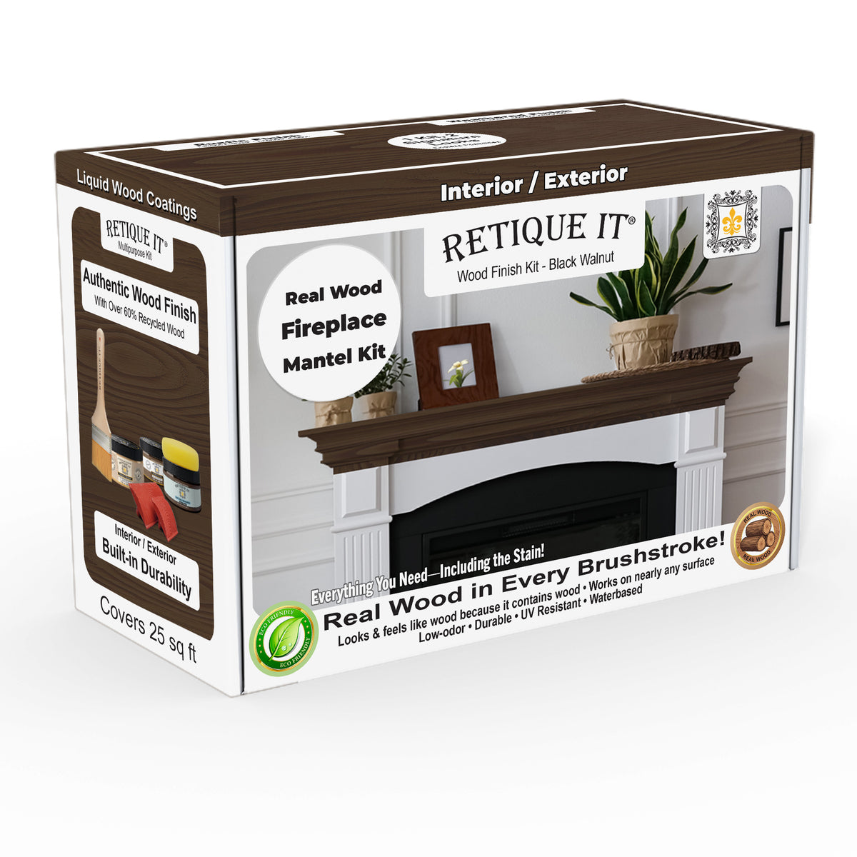 Fireplace Mantel Wood'n Finish Kit - Black Walnut