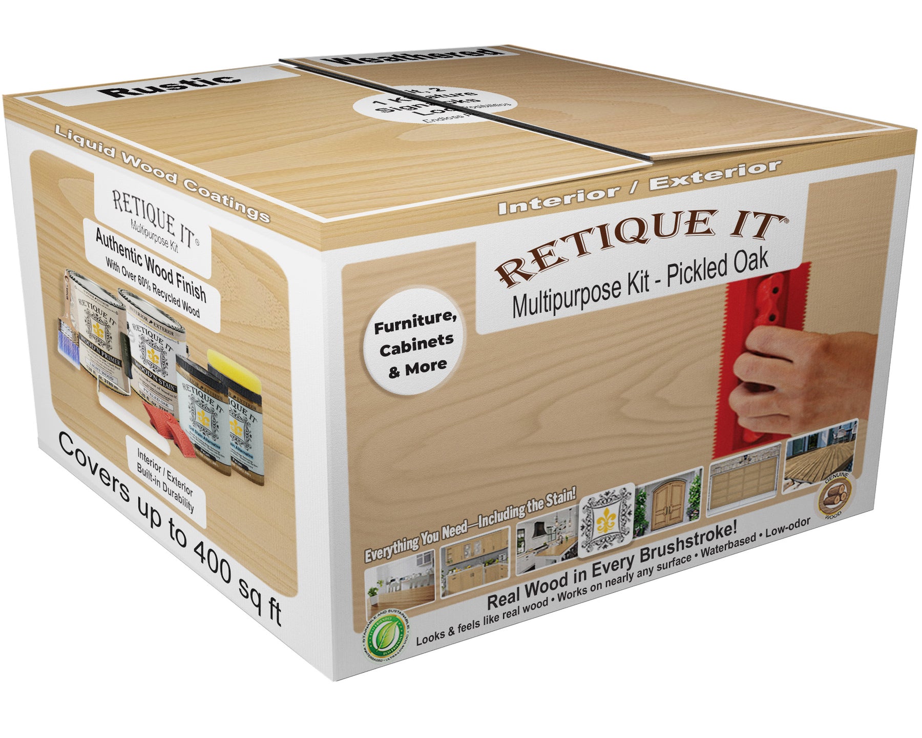 Multi-purpose Wood'n Kit (4x Lg) - Pickled Oak - Interior Top Coat