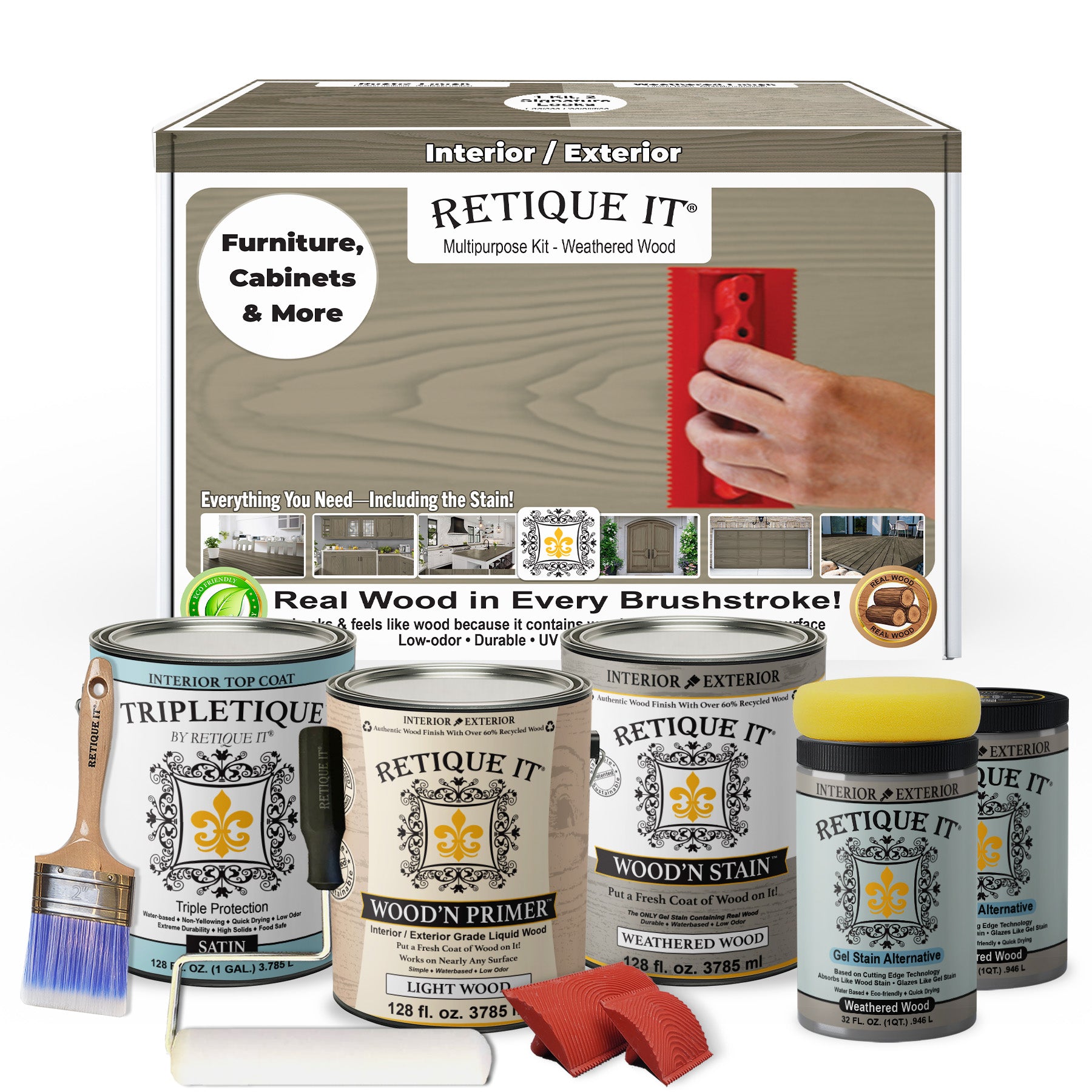Multi-purpose Wood'n Kit (4x Lg) - Weathered Wood - Interior Top Coat