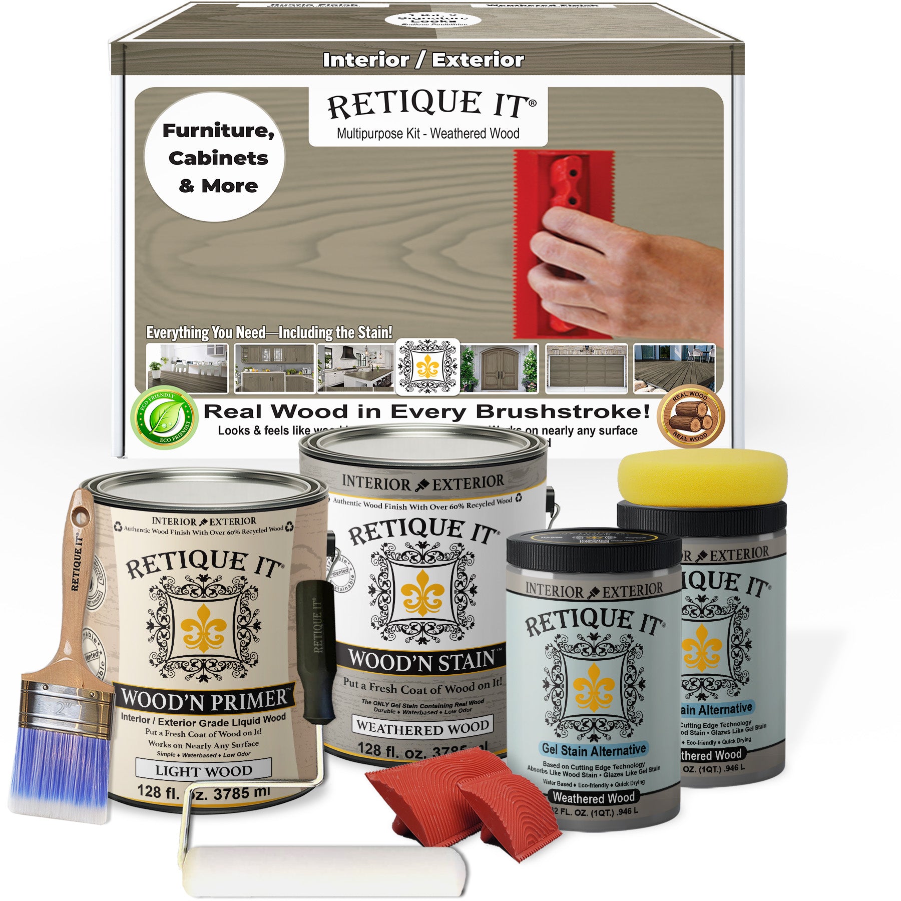 Multi-purpose Wood'n Kit (4x Lg) - Weathered Wood - Exterior Top Coat