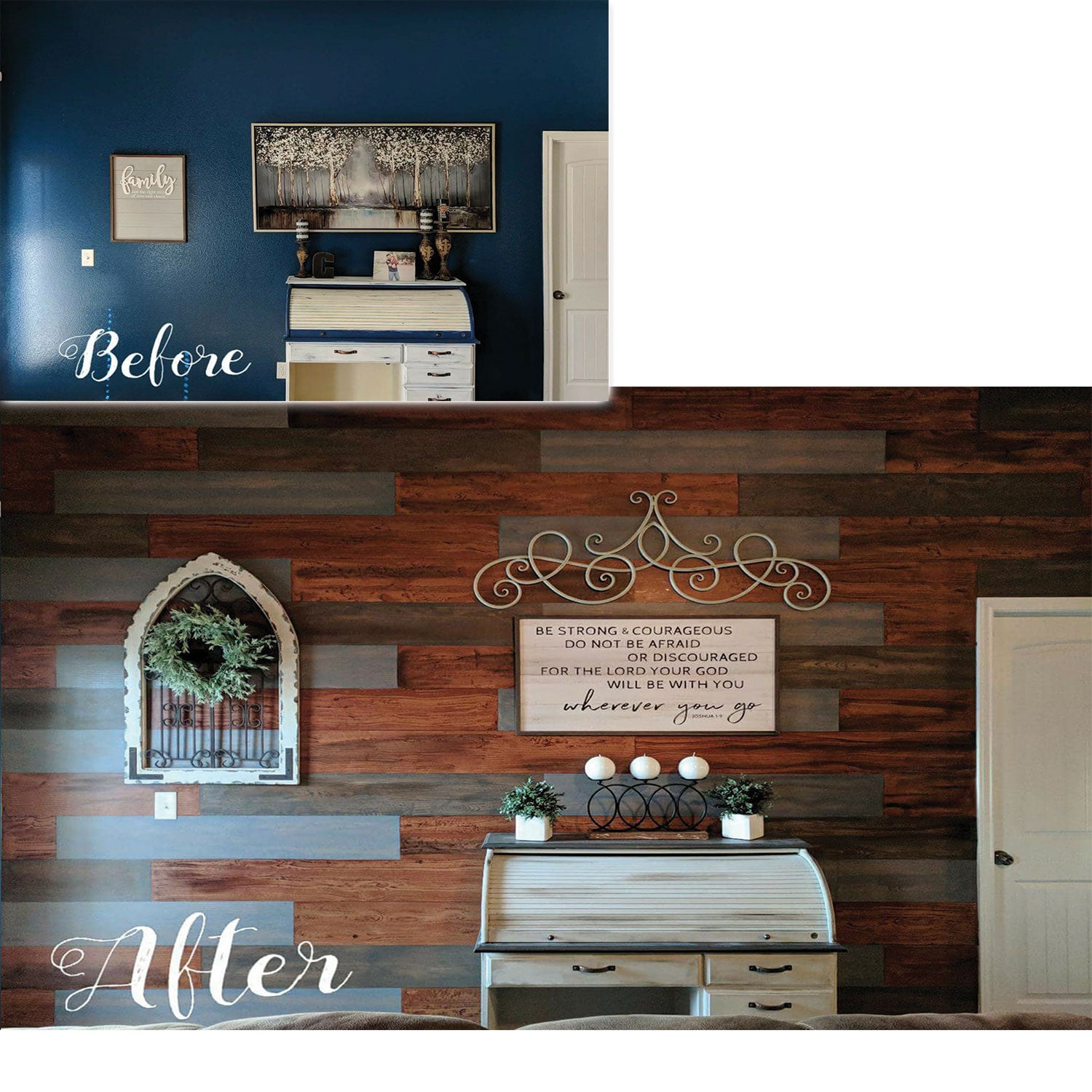Liquid Wood - Retique It® - Before and after transformation using Retique It Light Wood - paint that looks like wood