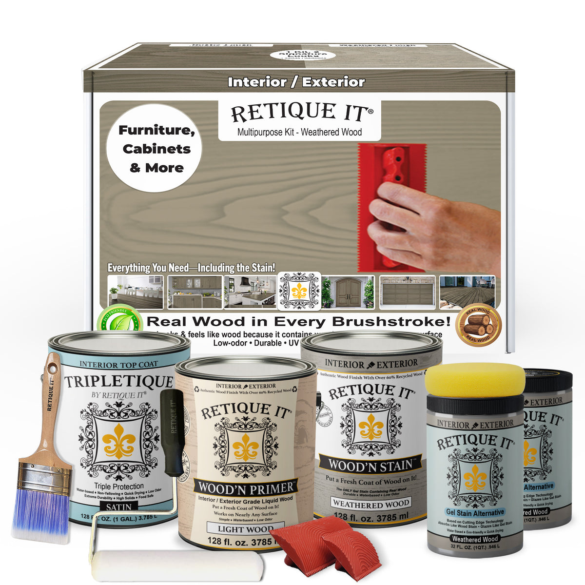 Multi-purpose Wood'n Kit (4x Lg) - Weathered Wood - Interior Top Coat