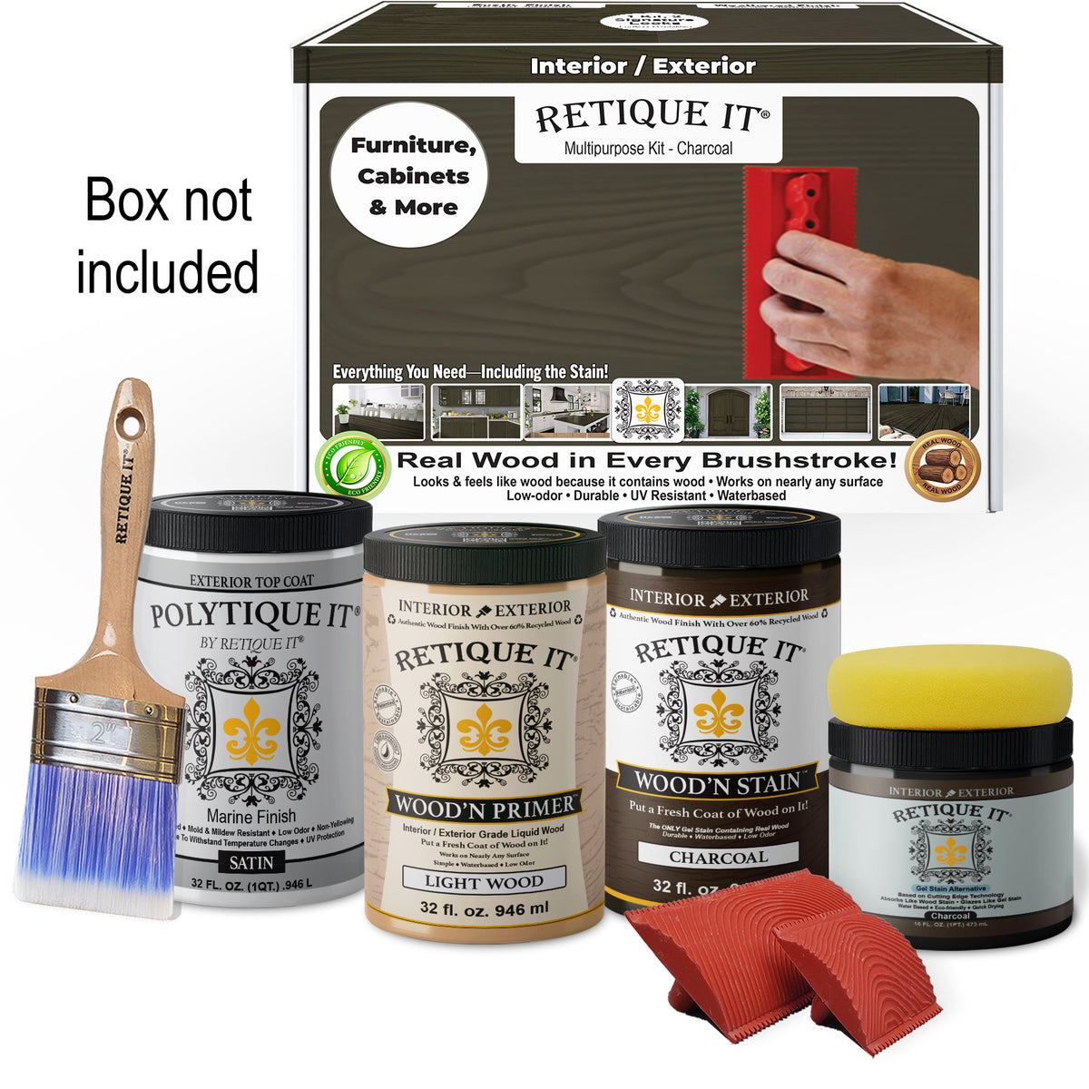 Multi-purpose Wood'n Kit (Large) - Charcoal - Exterior Top Coat