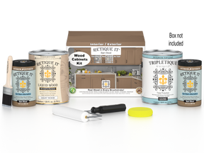 Retique It® Wood'n Cabinet Kit with 48 smooth barn wood doors, stain finish, perfect for stylish kitchen or cabinet updates.