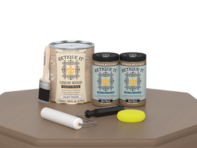 Retique It® Wood'n Cabinet Kit with 48 barn wood-style doors, smooth finish, designed for staining and cabinet renovation.