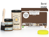 Large Dark Oak Wood'n Finish Kit by Retique It® for multi-purpose wood finishing projects, includes smooth finish tools and supplies.