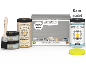 Large Weathered Wood Multi-purpose Smooth Finish Kit by Retique It® for interior top coat application in wood finishing.