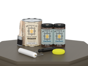 Retique It® Black Walnut Multi-purpose Smooth Finish Kit with four large wood finishing tools, ideal for furniture and woodworking projects.