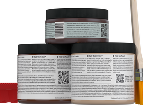 Retique It® Wood'n Finish Kit in Java for multi-purpose wood finishing, showing the kit components and Java-colored wood sample.