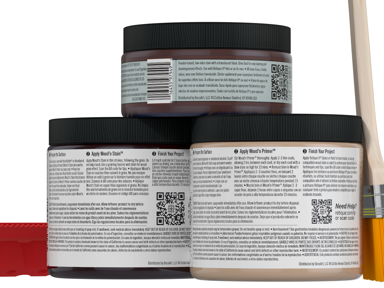 Retique It® Wood'n Finish Kit in Red Mahogany for multi-purpose wood finishing, shown in back view.