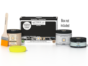 Retique It® Multi-purpose Smooth Finish Kit in Classic Black for wood, includes exterior top coat for a sleek, durable finish.