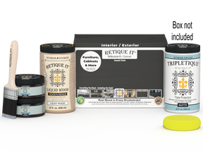 Retique It® Wood'n Cabinet Kit with 12 charcoal-colored smooth stain doors, ideal for kitchen or bathroom cabinetry.