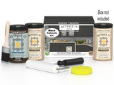 Retique It® Wood'n Cabinet Kit with 24 charcoal-colored smooth cabinet doors, stain finish, ideal for kitchen or bathroom updates.