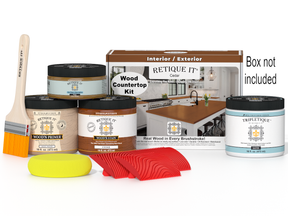Retique It® cedar stain countertop kit for kitchen island, includes stain options for a durable, natural wood finish.