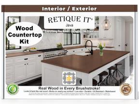 Retique It® Java countertop kit for kitchen islands featuring stain application on a modern countertop surface.