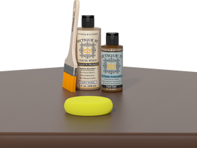 Retique It® Multi-purpose Smooth Finish Kit in Dark Oak wood finish, showing a tabletop with dark oak stain and smooth surface.