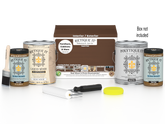 Retique It® Wood'n Finish Kit in Dark Oak with four large containers, exterior top coat for smooth wood finishing.