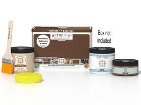Retique It® Dark Oak Multi-purpose Smooth Finish Kit for wood, includes interior top coat in gloss for a sleek, polished look.