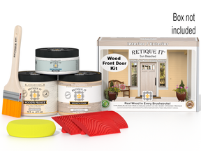 Retique It® Wood'n Finish Front Door Kit in Sun Bleached, includes wood stain and finishing supplies for a natural look.