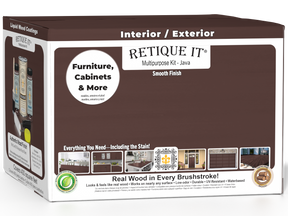 Retique It® Multi-purpose Smooth Finish Kit in Java for exterior wood projects, includes 4 large top coat containers.