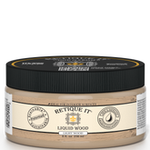 Retique It® Liquid Wood interior paint in 8oz light finish, shown in a jar, ideal for wood surface transformations.