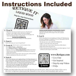 Light wood Raw Wood Kit from Retique It® Wood'n Finish Kits with application instructions in the image.