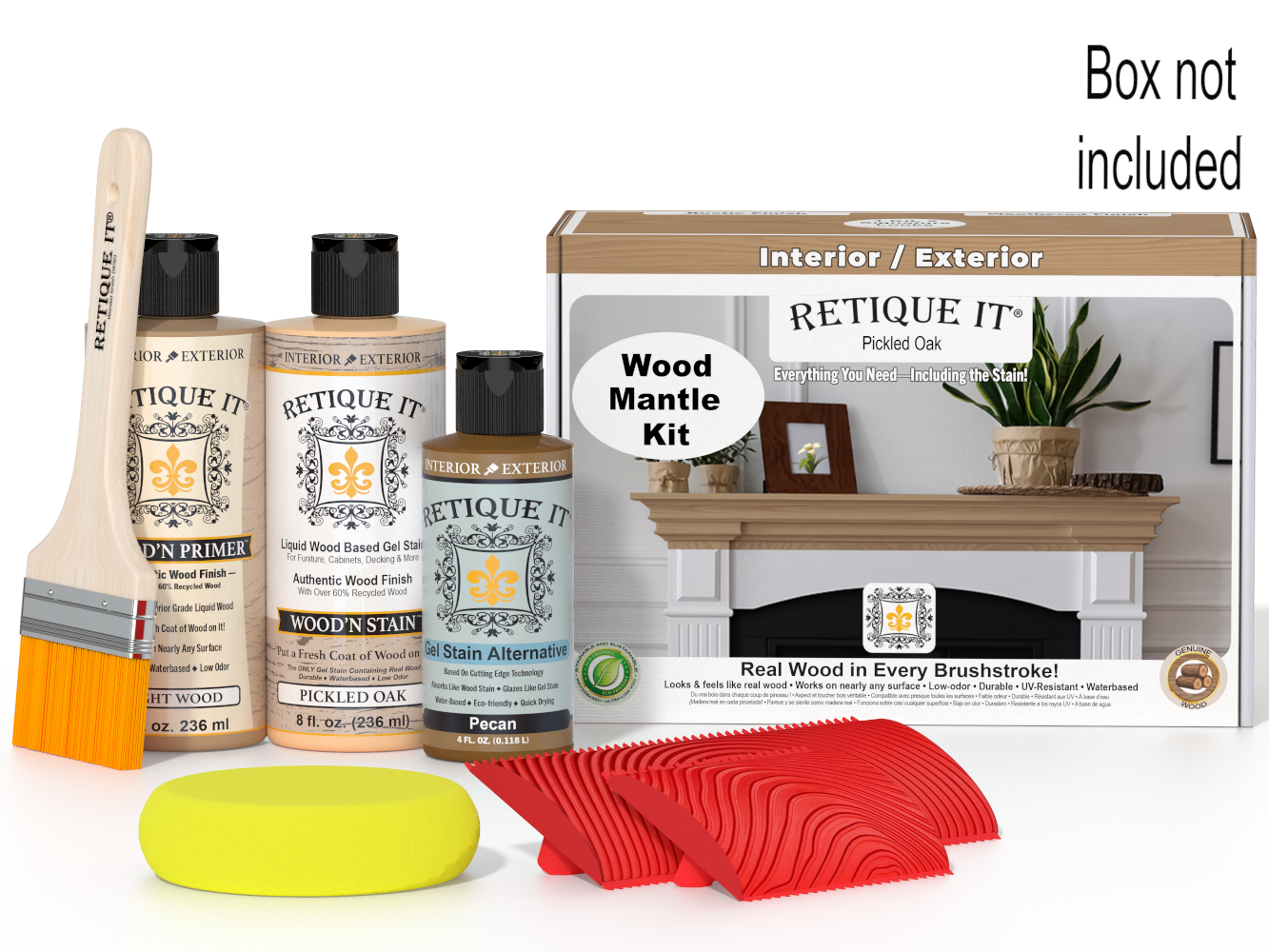 Fireplace Mantel Wood'n Finish Kit - Pickled Oak