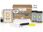 Retique It® Wood'n Cabinet Kit with 48 smooth Pecan stain doors, ideal for kitchen or bathroom cabinet updates.