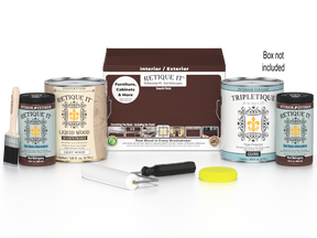 Retique It® Wood'n Finish Kit in Red Mahogany, large multi-purpose smooth finish top coat set for interior wood projects.