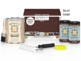 Retique It® Wood'n Finish Kit in Red Mahogany with four large containers for multi-purpose wood finishing projects.