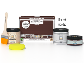 Retique It® Wood'n Finish Kit in Red Mahogany for exterior wood projects, includes multi-purpose smooth finish top coat.