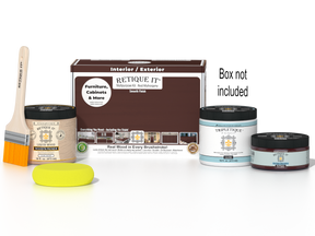 Retique It® Multi-purpose Smooth Finish Kit in Red Mahogany for interior wood projects, includes top coat and application tools.