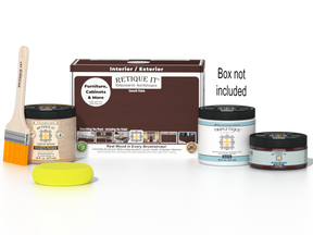 Retique It® Wood'n Finish Kit in Red Mahogany for interior top coat, includes smooth finish tools for multi-purpose wood projects.