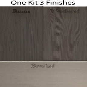 Retique It Wood'n Finish Kit with four Harbor Gray wood stain swatches showcasing multi-purpose wood finishing options.
