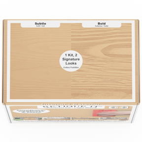Retique It Universal Liquid Wood Kit in Light Wood, showing the box top with product packaging and branding.