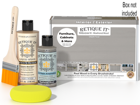 Retique It® Multi-purpose Smooth Finish Kit in Weathered Wood with box, ideal for wood finishing and furniture renovation.