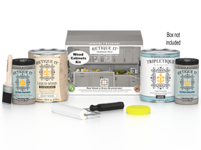 Weathered Wood stain kit for Wood'n Cabinet Kit with 48 smooth doors from Retique It®. Suitable for cabinet staining projects.