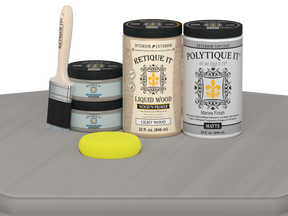 Large Weathered Wood Multi-purpose Smooth Finish Kit from Wood'n Finish Kits by Retique It® with matte exterior top coat in the image.
