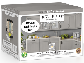 Weathered Wood Wood'n Cabinet Kit with 24 smooth doors by Retique It® for stained cabinet finishes.