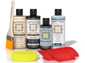 Retique It® Wood'n Kit Classic Black interior top coat, wood finish kit for furniture and interior wood surfaces.
