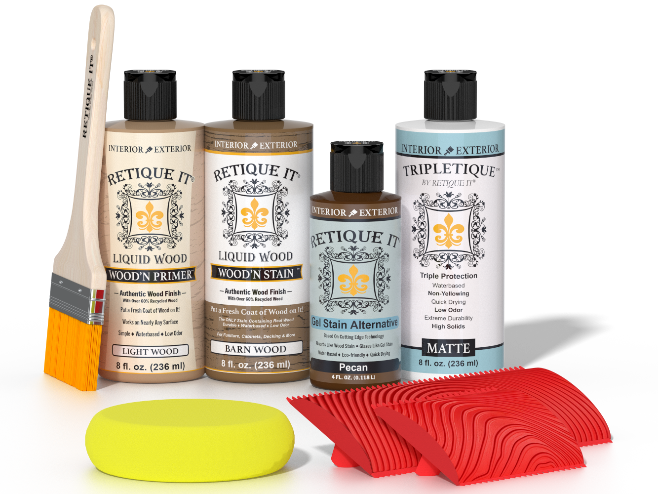 Retique It® Wood'n Kit in Modern Walnut, a multi-purpose interior topcoat for wood finishing, shown in the image.