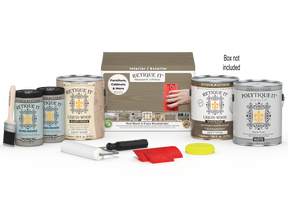 Retique It® Wood'n Finish Kit with four large driftwood exterior top coats in a box, ideal for multi-purpose wood finishing projects.