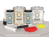 Retique It® Wood'n Cabinet Kit with 48 grained white wash door stain, showcasing natural wood grain and whitewashed finish on a table.