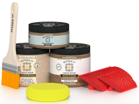Retique It Wood'n Finish Kit in Barn Wood for multi-purpose wood finishing, shown in a 3D view.