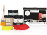 Multi-purpose Wood'n Kit in classic black by Retique It® includes wood finish products in a compact kit for wood projects.
