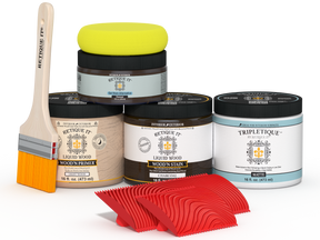 Retique It® Wood'n Kit Medium charcoal interior top coat, matte finish, for wood furniture and surfaces.