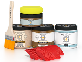 Dark oak wood finish kit from Retique It® with satin top coat, designed for interior wood projects, part of the Multi-purpose Wood'n Kit series.