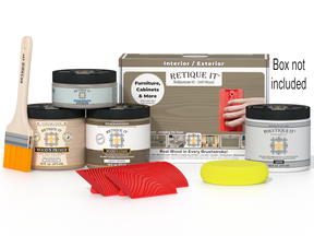 Retique It® Wood'n Finish Kit in Drift Wood for exterior top coating, featuring a multi-purpose wood finish product.