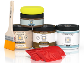 Retique It® Wood'n Kit in Dark Pecan for interior top coat, featuring a glossy finish on wood surfaces.