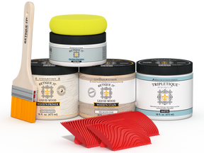 Sun bleached Retique It Wood'n Finish Kit in medium size, featuring interior top coat for multi-purpose wood projects.